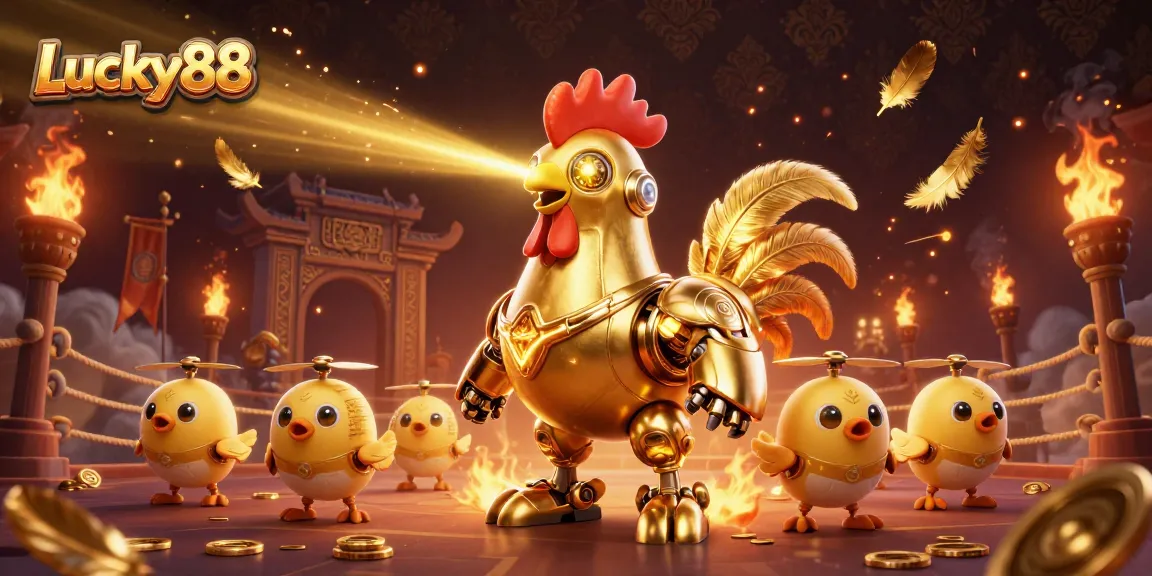 Engage with Lucky88's thrilling gaming atmosphere through a dynamic 3D casino illustration.
