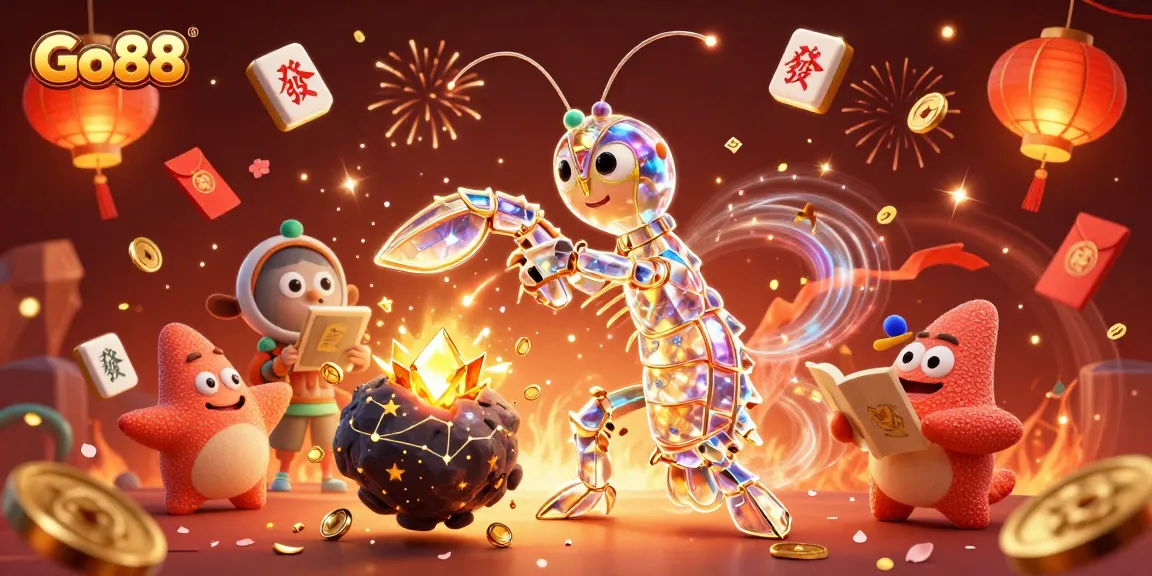 Experience the thrill of Go88 with colorful slots and winning gems amidst an exciting casino atmosphere.